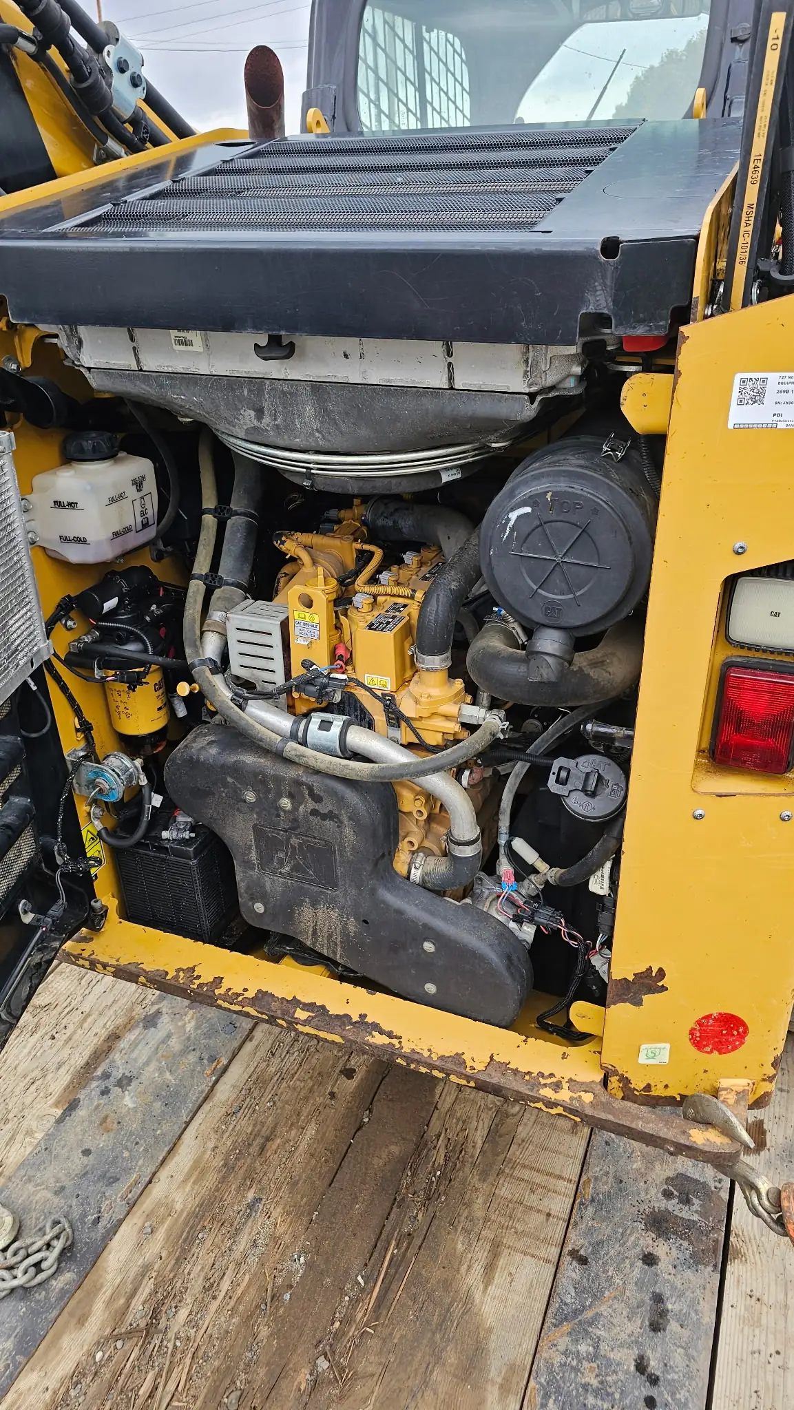 After engine degreasing and washing — repair ready